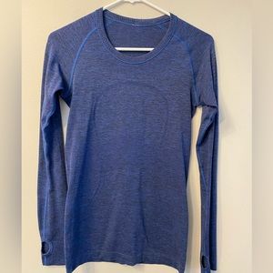 Lululemon Swiftly Tech Long Sleeve Blue Heather Sz 6